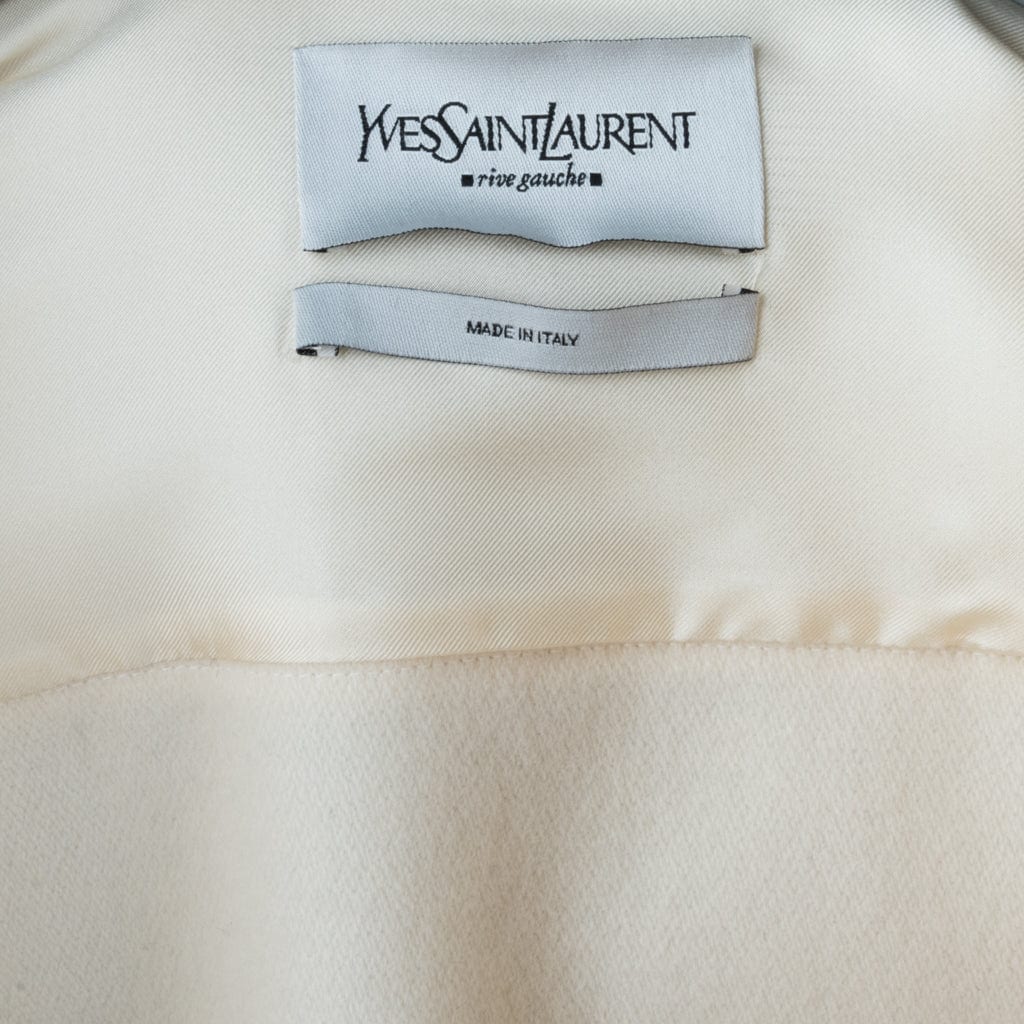 Yves Saint Laurent Jacket Winter White Felted Wool 34 / 4 - mightychic