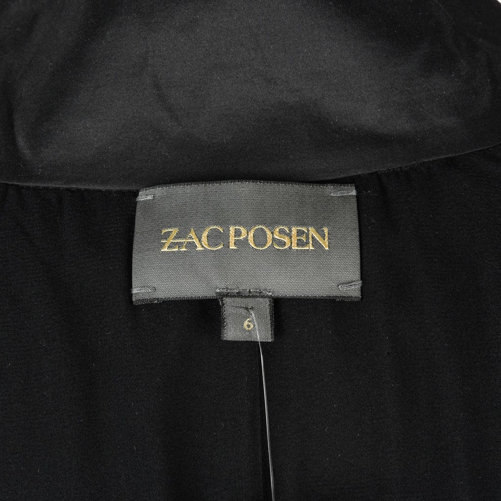 Zac Posen Top Stretch Black Ruched Detail Fitted 6 nwt - mightychic