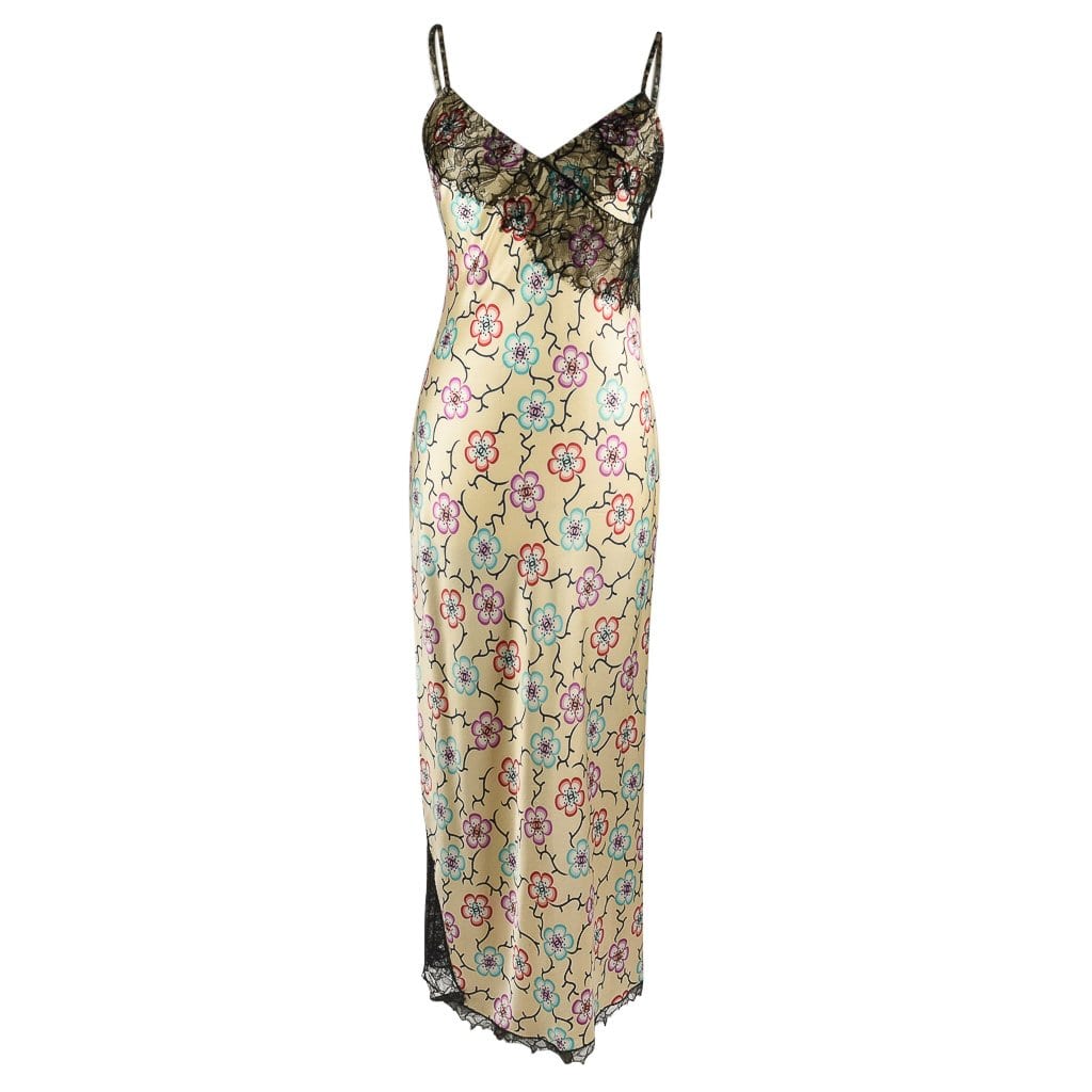 Chanel Dress Flowers Large CC Lace Insets 38 fits 4 to 6 New | Mightychic
