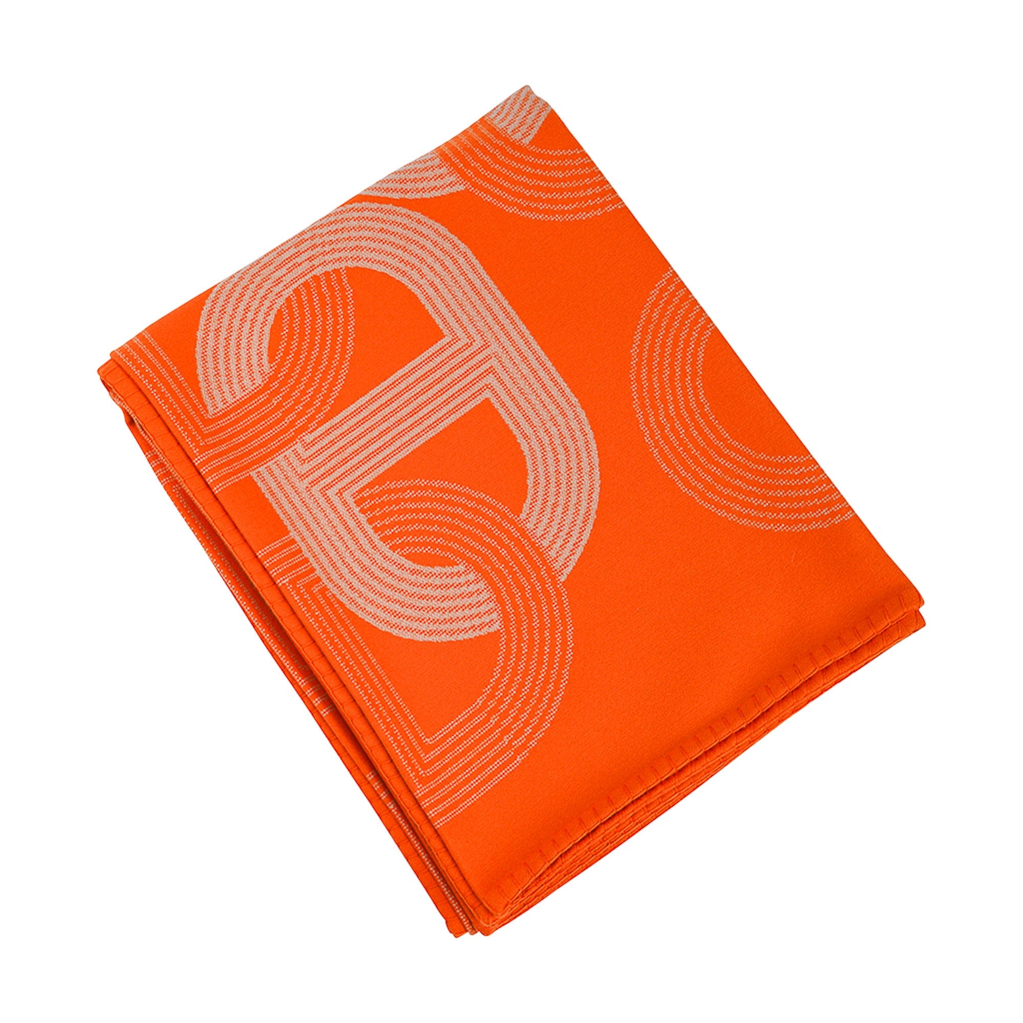 Hermes Circuit 24 Blanket Orange / Sable Marino Wool New | Mightychic