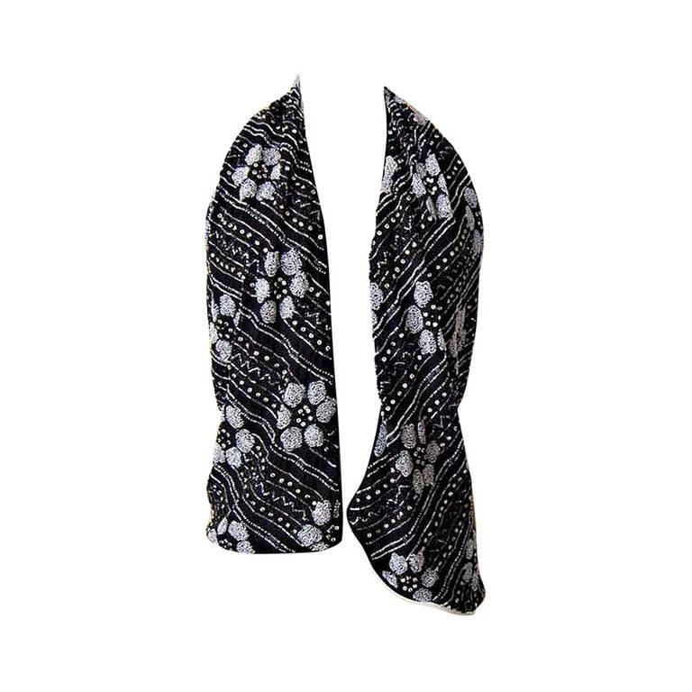 GIORGIO ARMANI Sequins Mesh Shawl イタリア製 Giorgio Armani beaded embroidered floral silk zip up lined