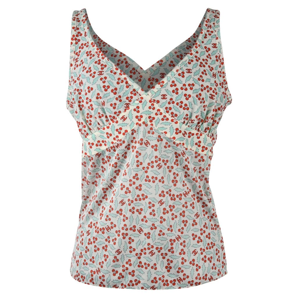Chanel 04P Silk-Top Small Cherries Print 40 | Mightychic