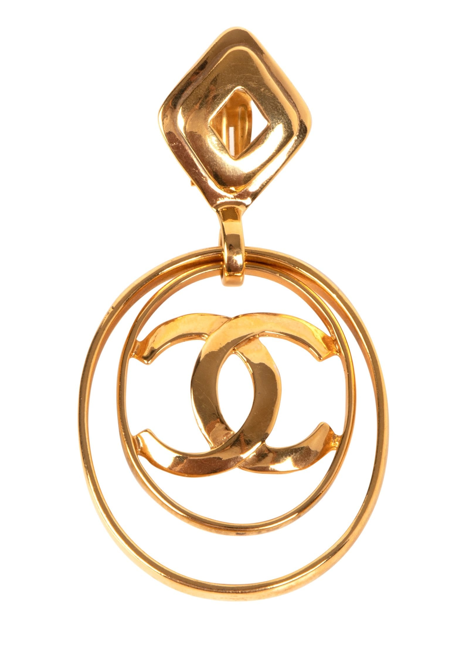 chanel earrings cc hoops