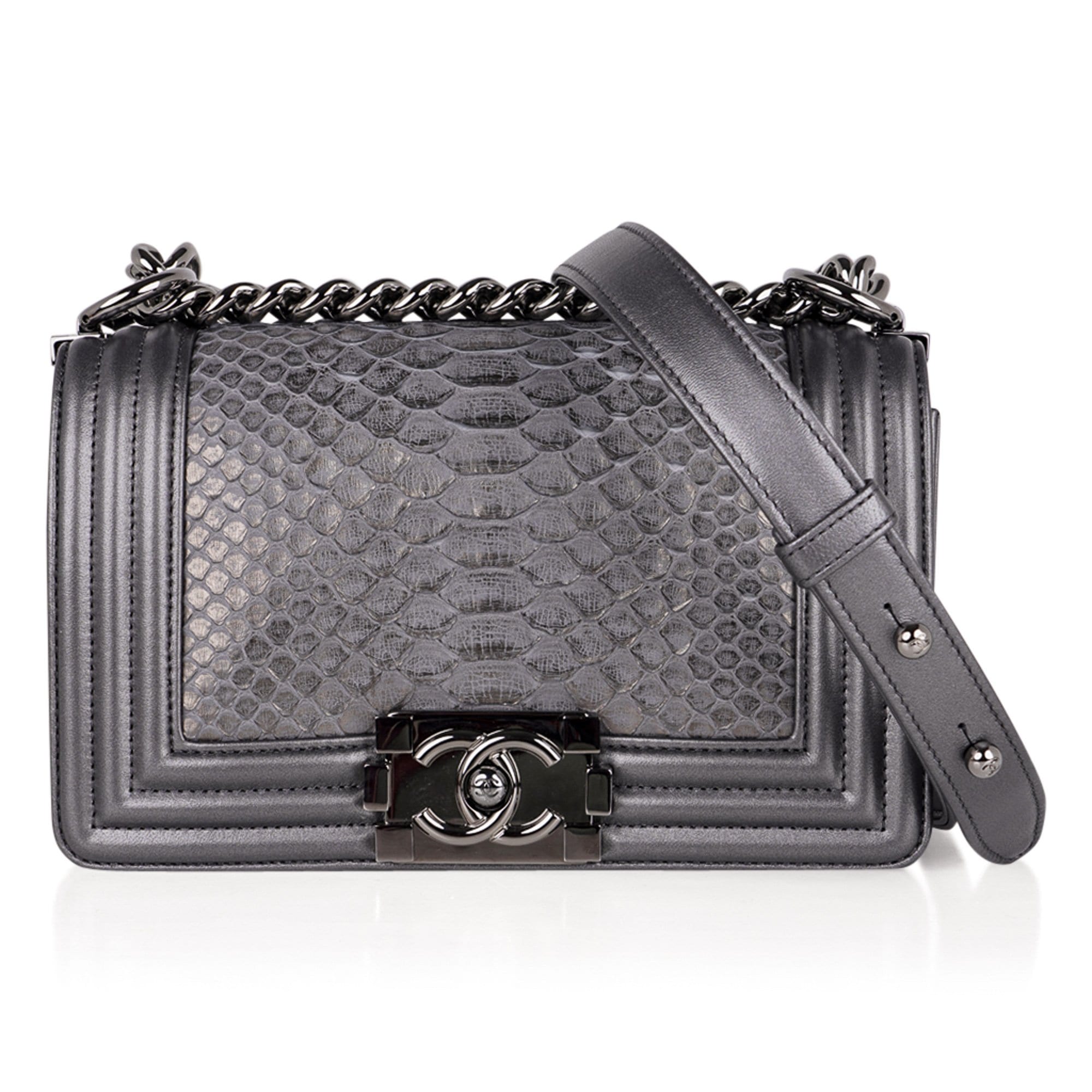 Chanel python boy bag sale