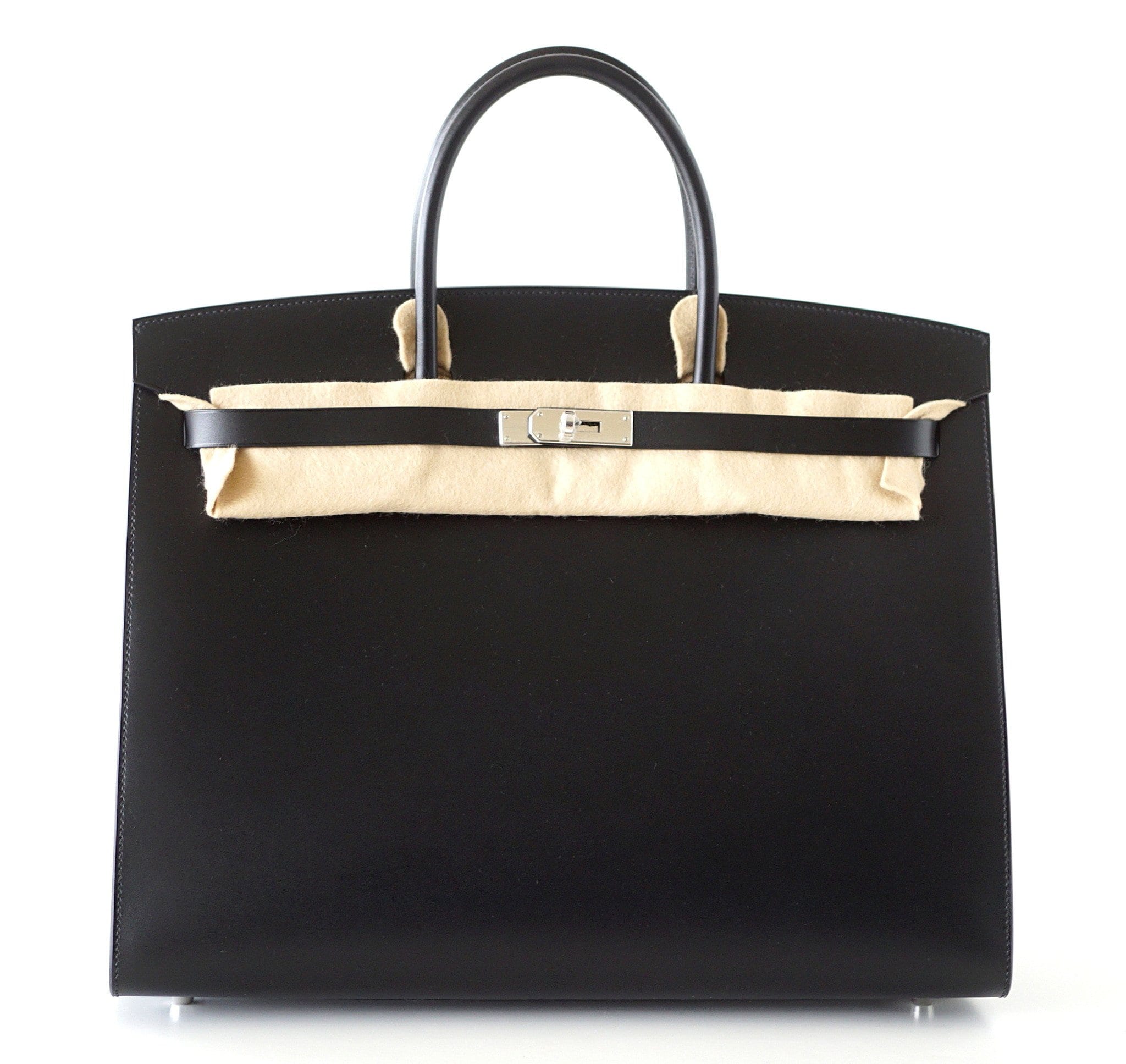 Hermes Birkin 40 Bag Sellier Black Vache Hunter/ Veau Evercalf
