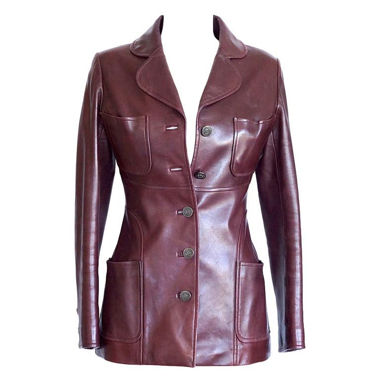 CHANEL - CHANEL 97A テーラードジャケット Chanel 97A Jacket Cordovan Lambskin Superb Details 38 / 6 | Mightychic