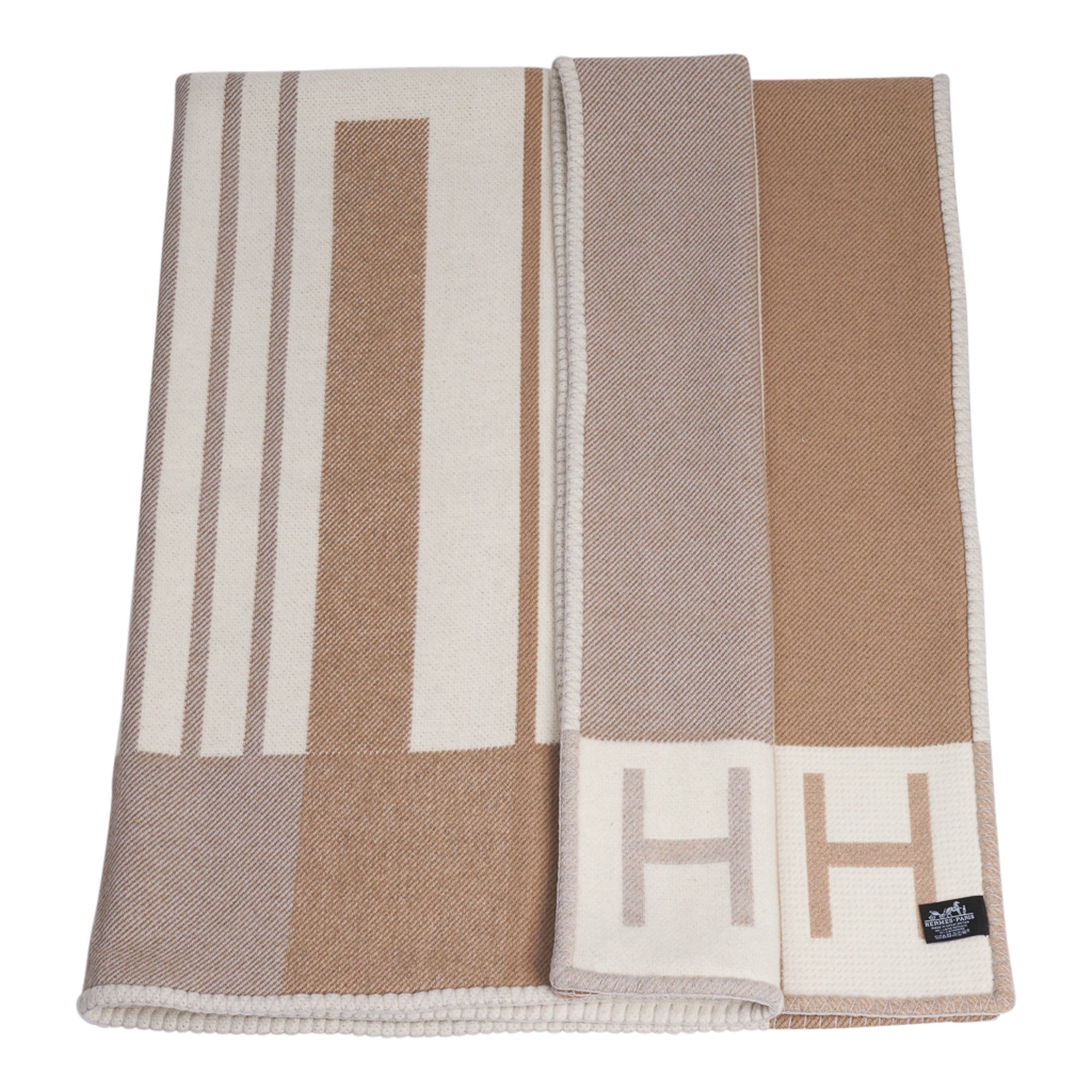 Hermes Avalon Vibration Throw Blanket Ecru Naturel Wool Cashmere