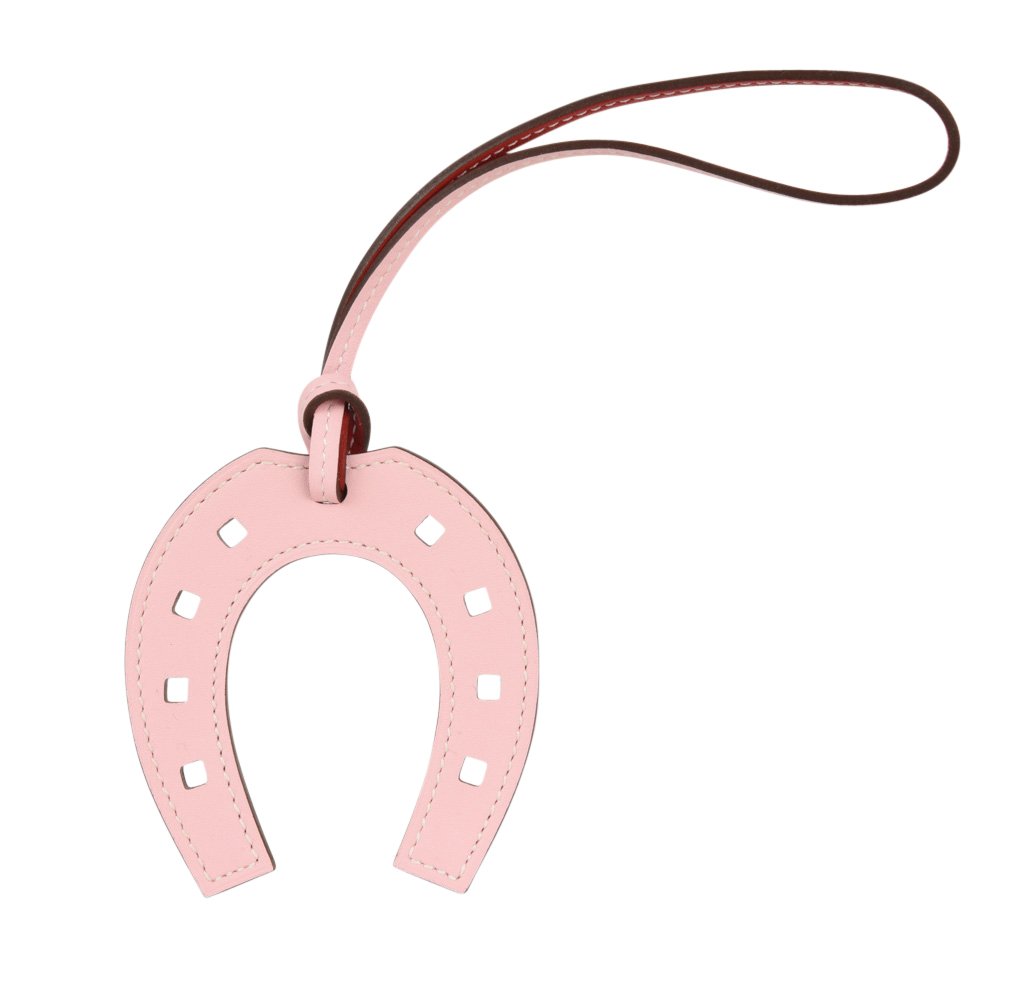 Hermes Paddock Fer A Cheval Bag Charm 5P Pink / Rouge New