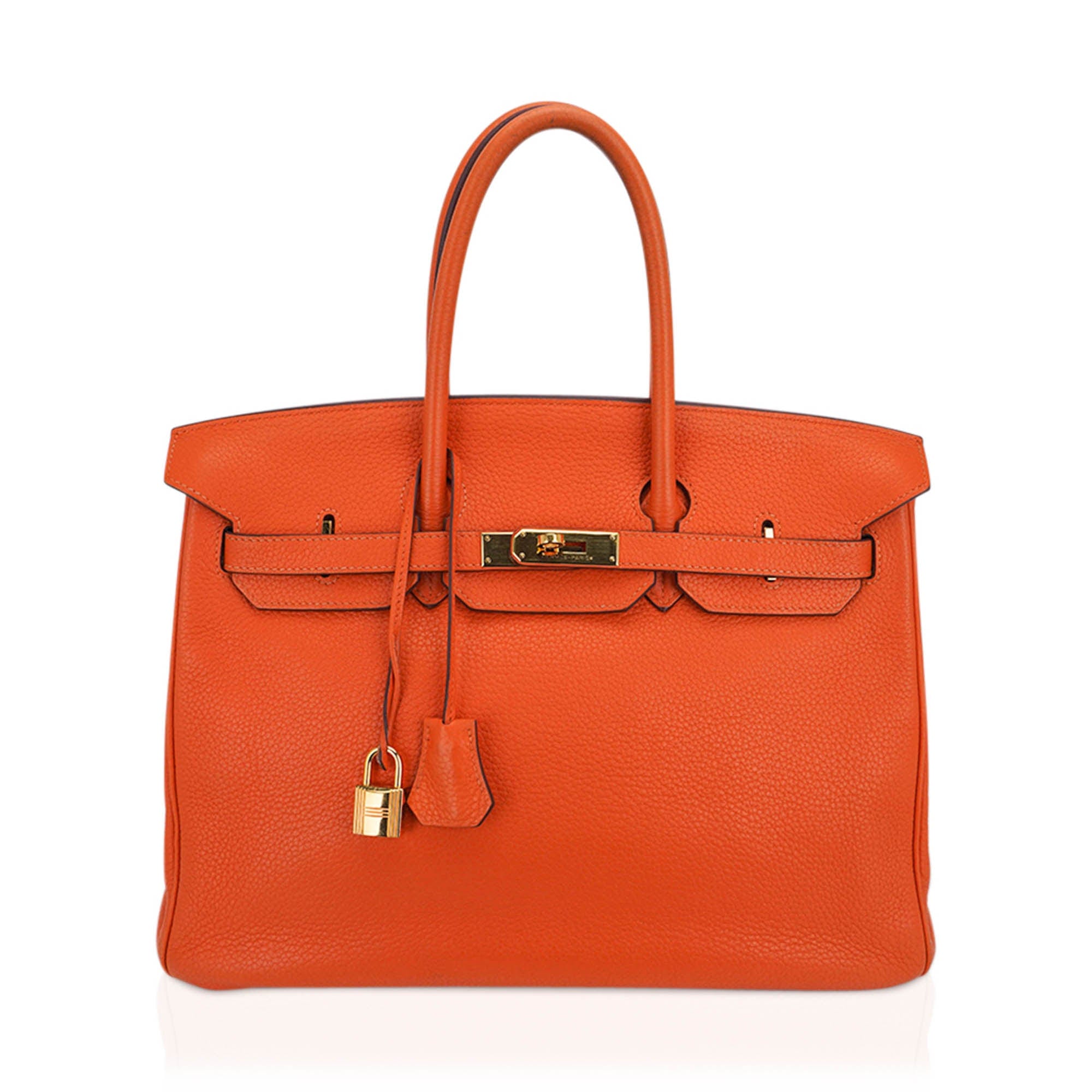 Hermes Birkin 35 Bag Orange Togo Leather with Gold Hardware