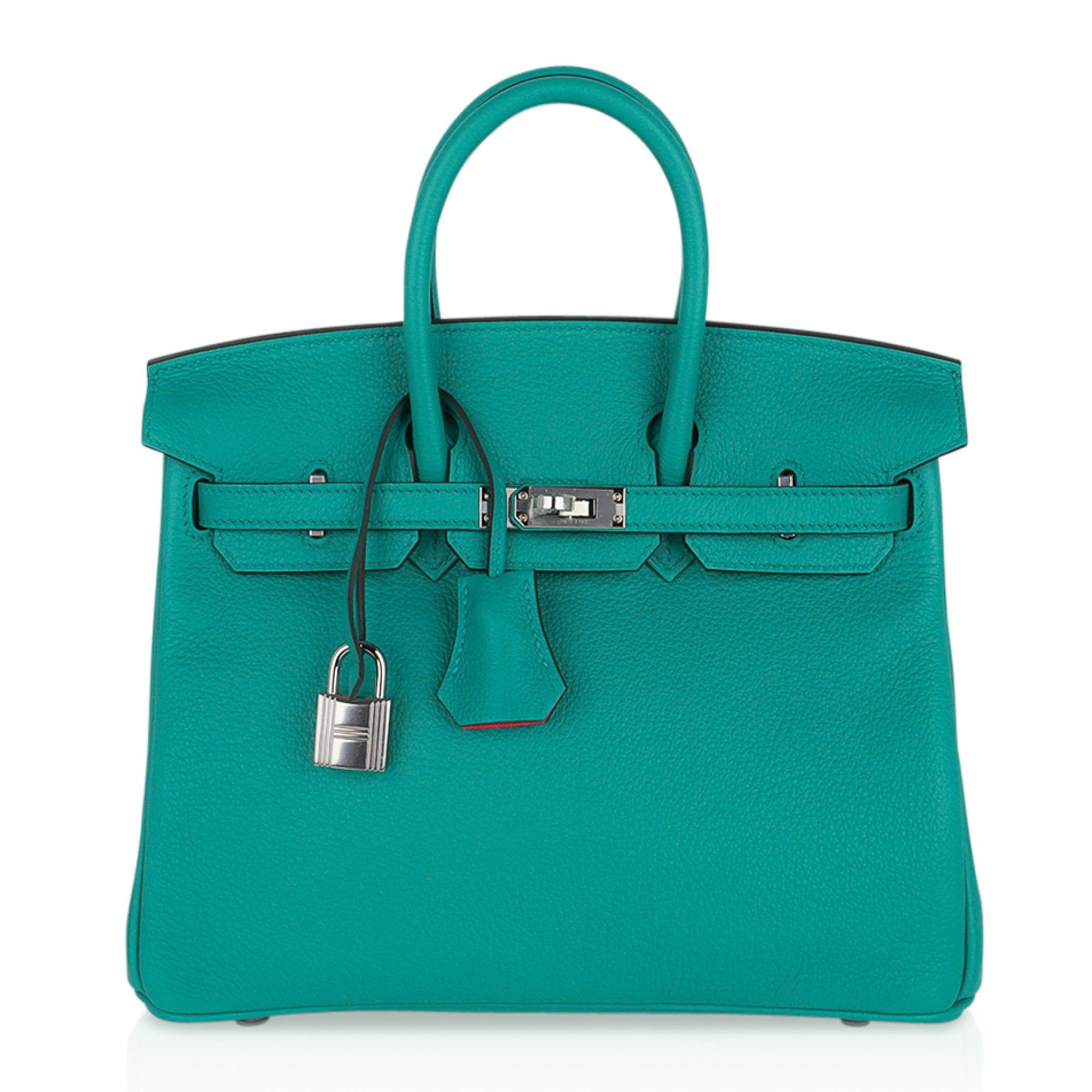 Hermès Birkin Verso 25 Vert Verone Novillo and Rose Lipstick