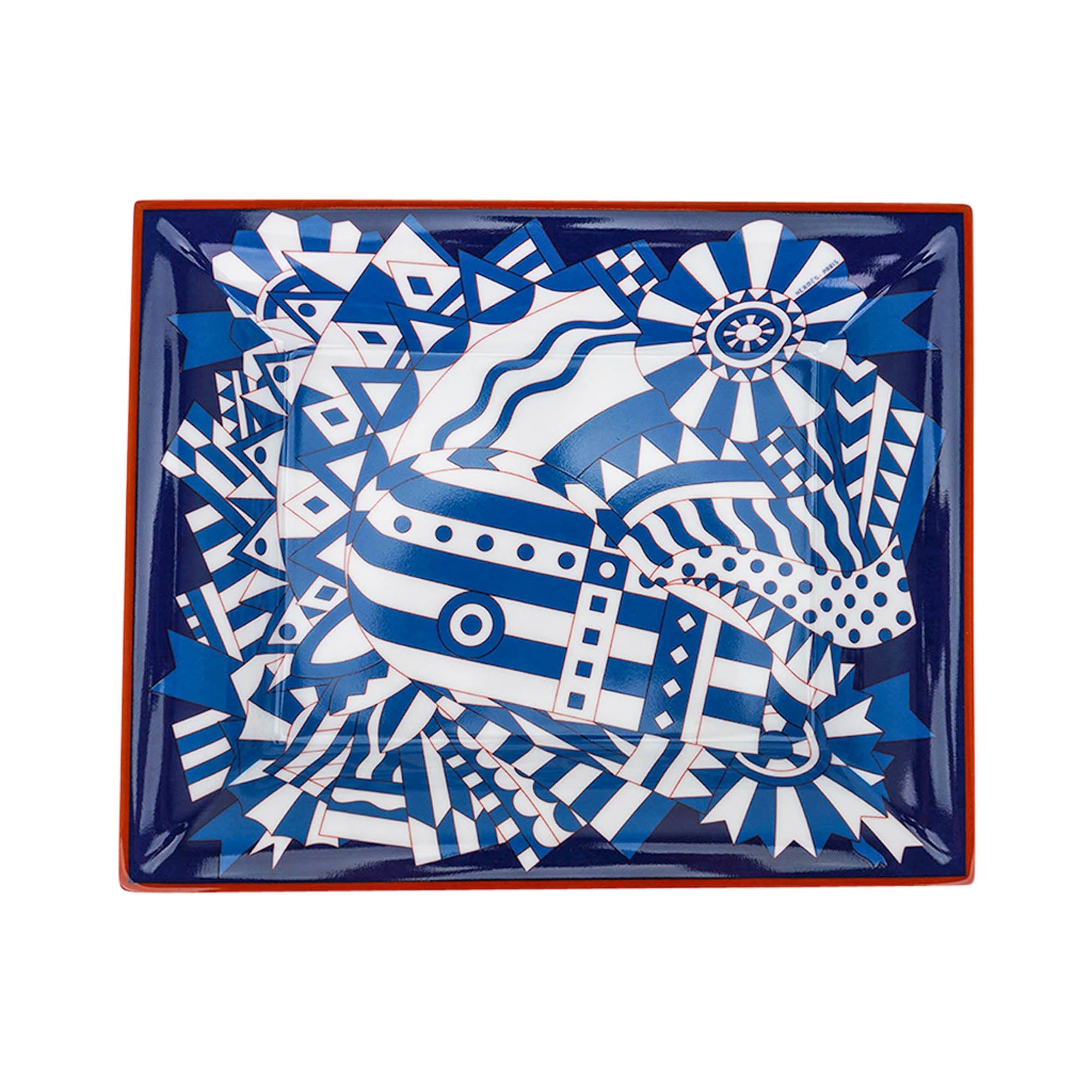 Hermès Cheval de Fête Tray Marine Porcelain | Mightychic