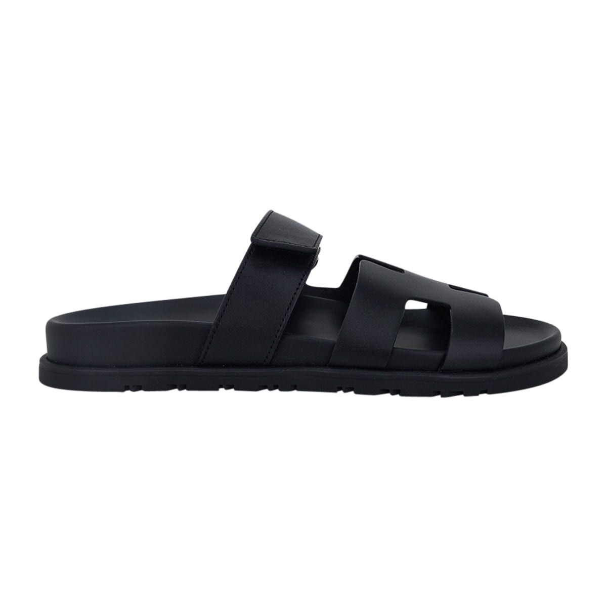 Hermes Chypre Sandal Black Calfskin Women's Shoes 38.5 / 8.5