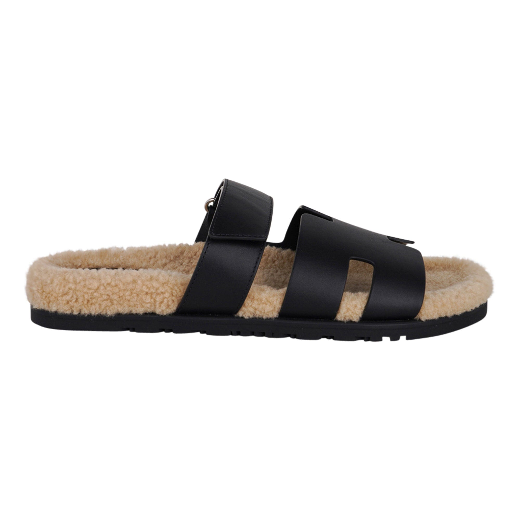 hermes chypre mens shearling sandal for sale on mightychic