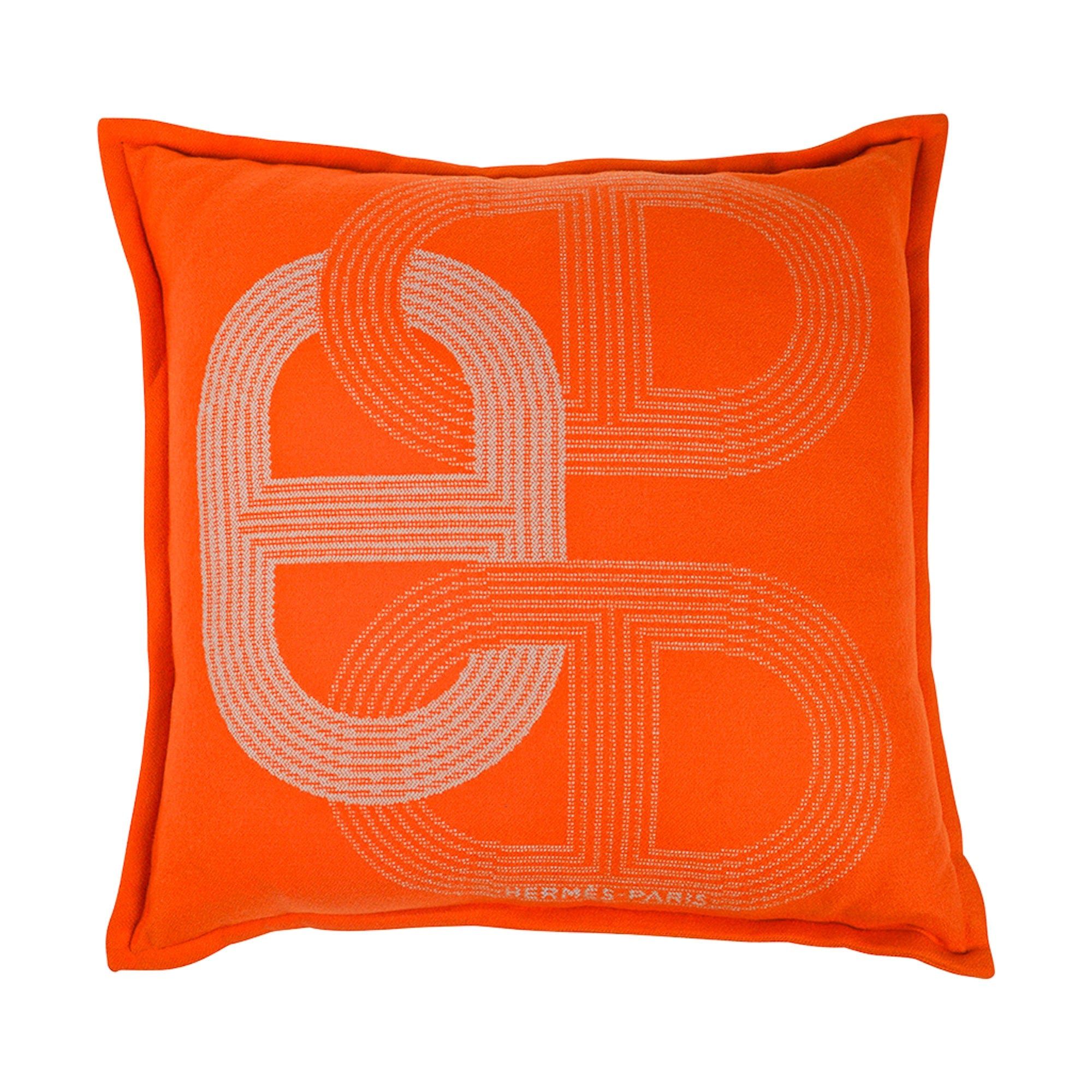 Hermes Circuit 24 Pillow Orange / Sable Marino Wool New | Mightychic