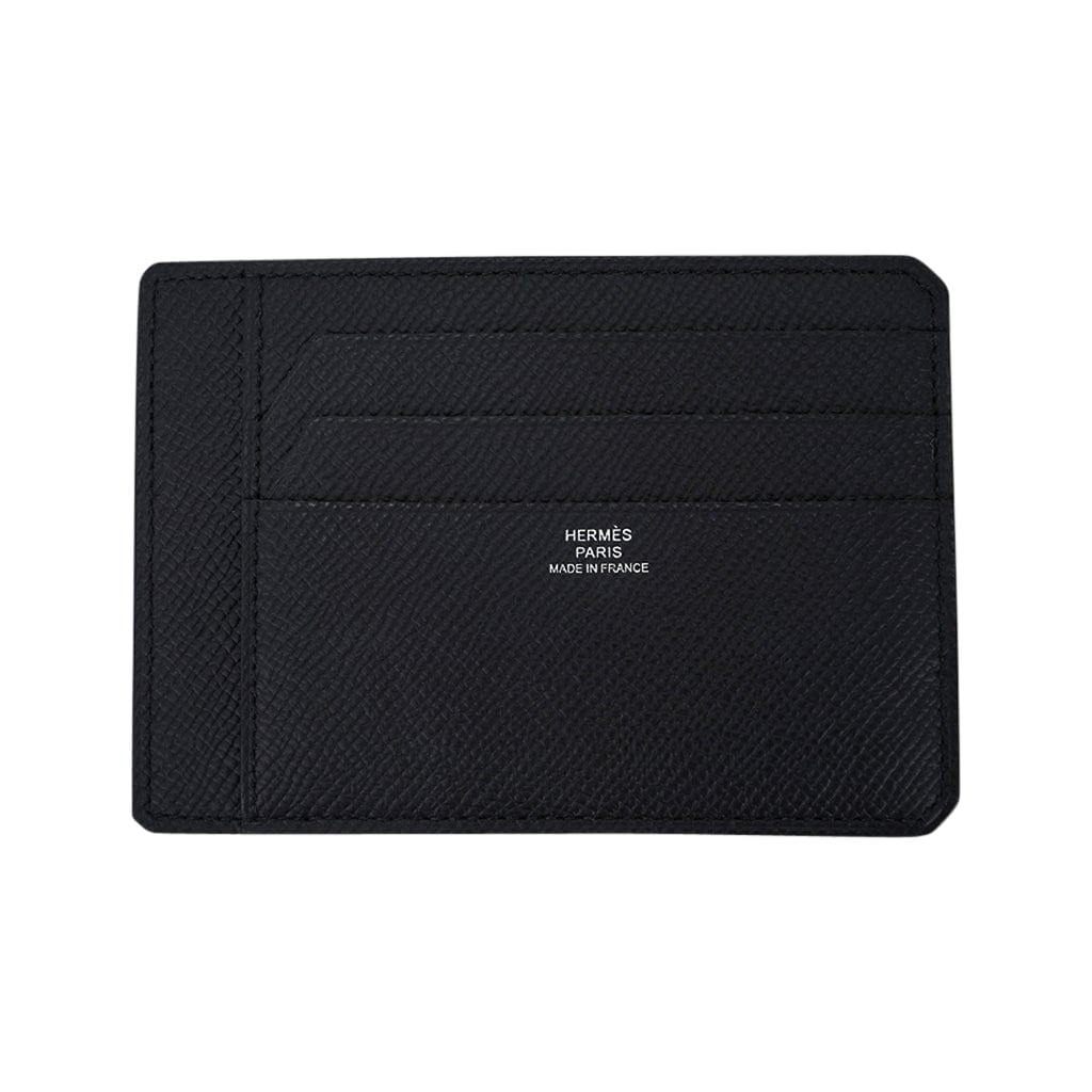 Hermes City 8CC Card Holder Black Epsom Leather | Mightychic