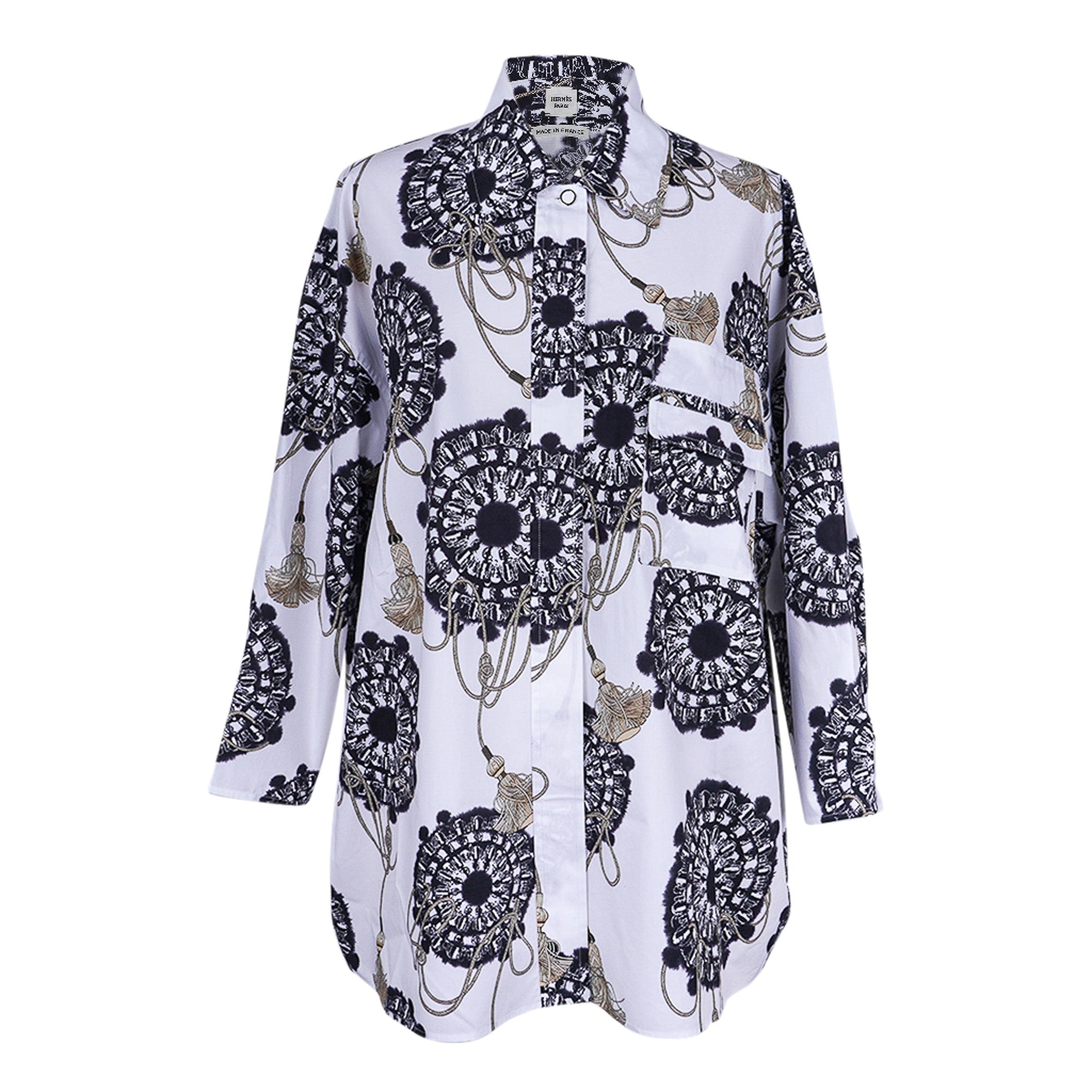 Hermes Cliquetis Aquarelle Wide Shirt 38 | Mightychic