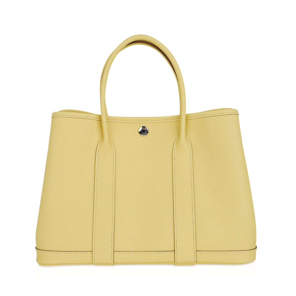 Hermes Garden Party 30 Bag Jaune Poussin Epsom Leather with Palladium Hardware