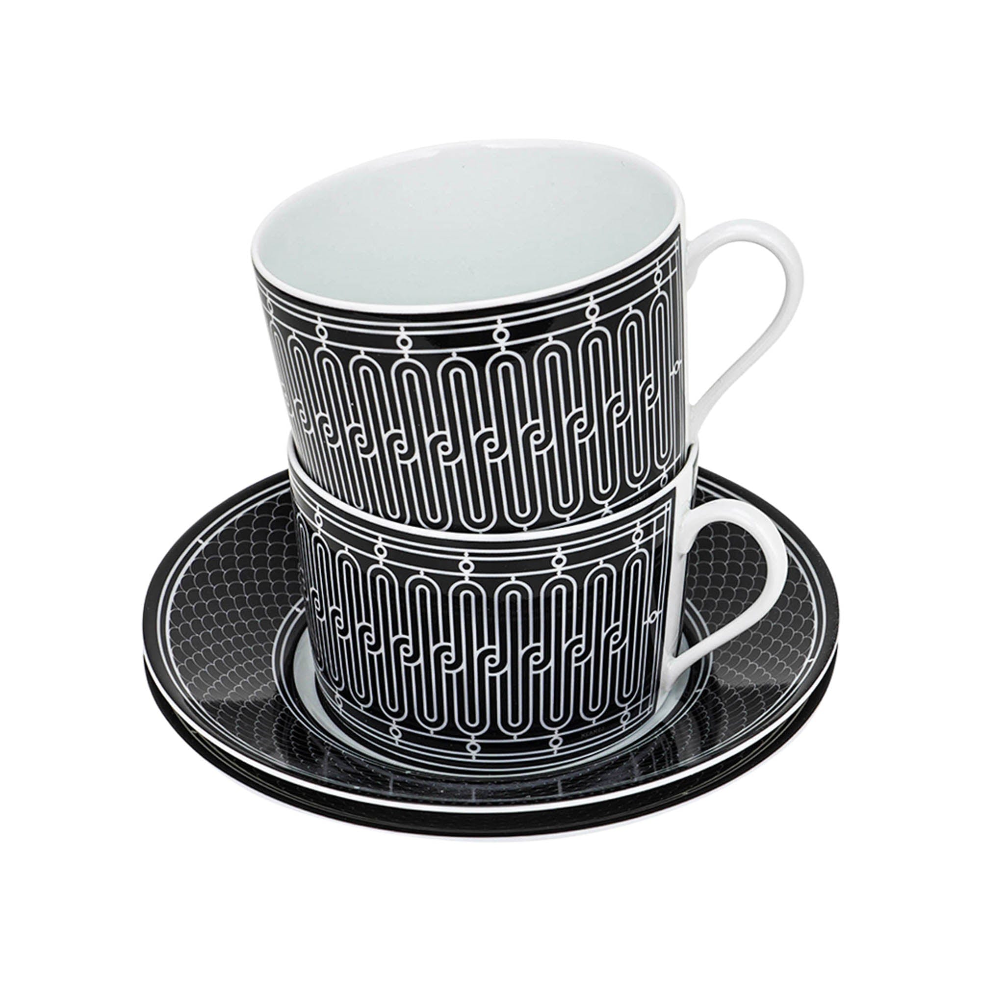 h deco coffee cup and saucer set of 2 - hermes