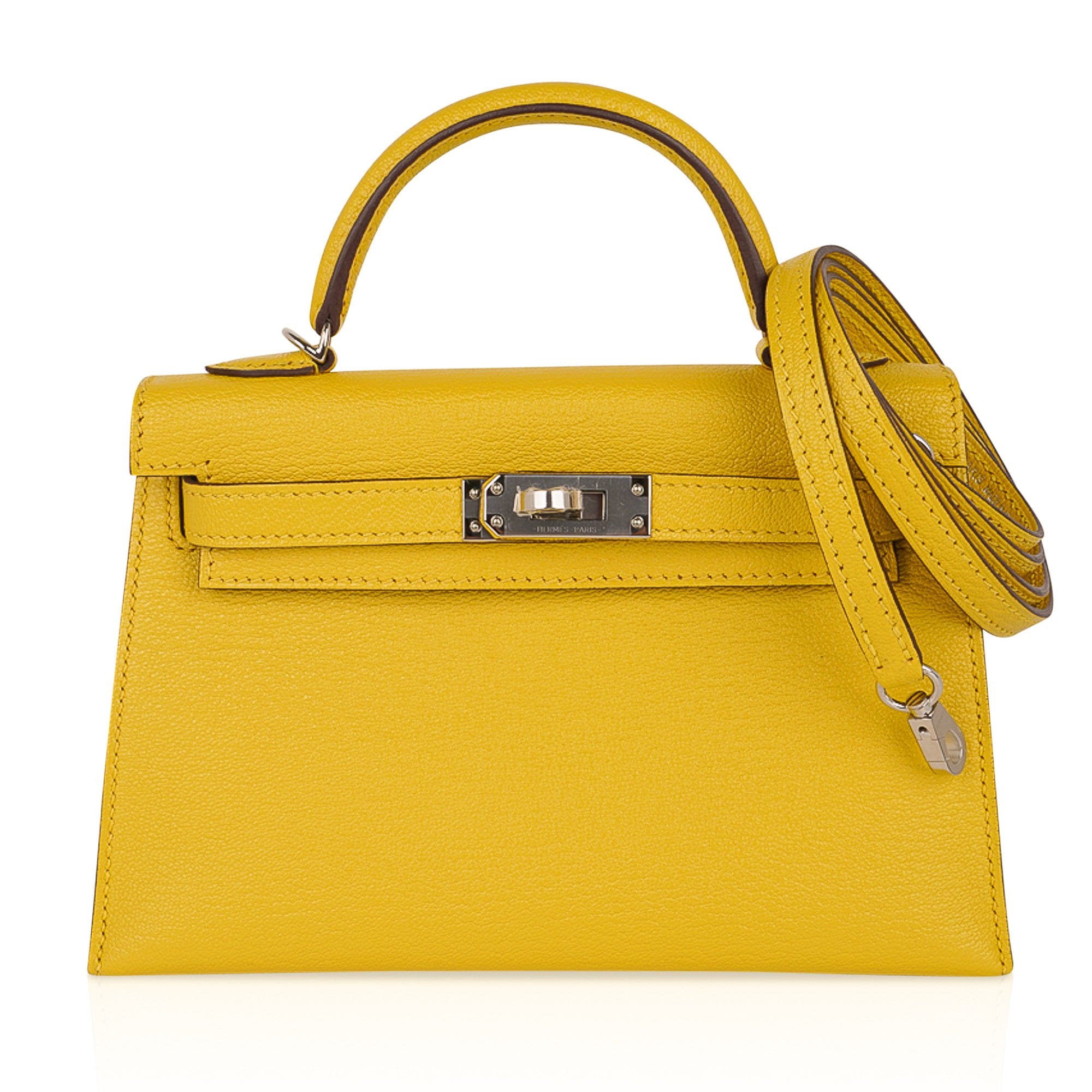Hermes Verso Mini Kelly 20 Bag Sellier Jaune de Naples & Gold