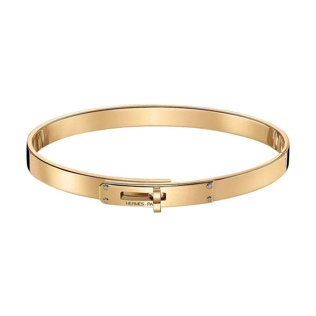 Hermes Rose Gold Diamond Kelly Gourmette Bracelet Bangle Cuff SH – MAISON  de LUXE