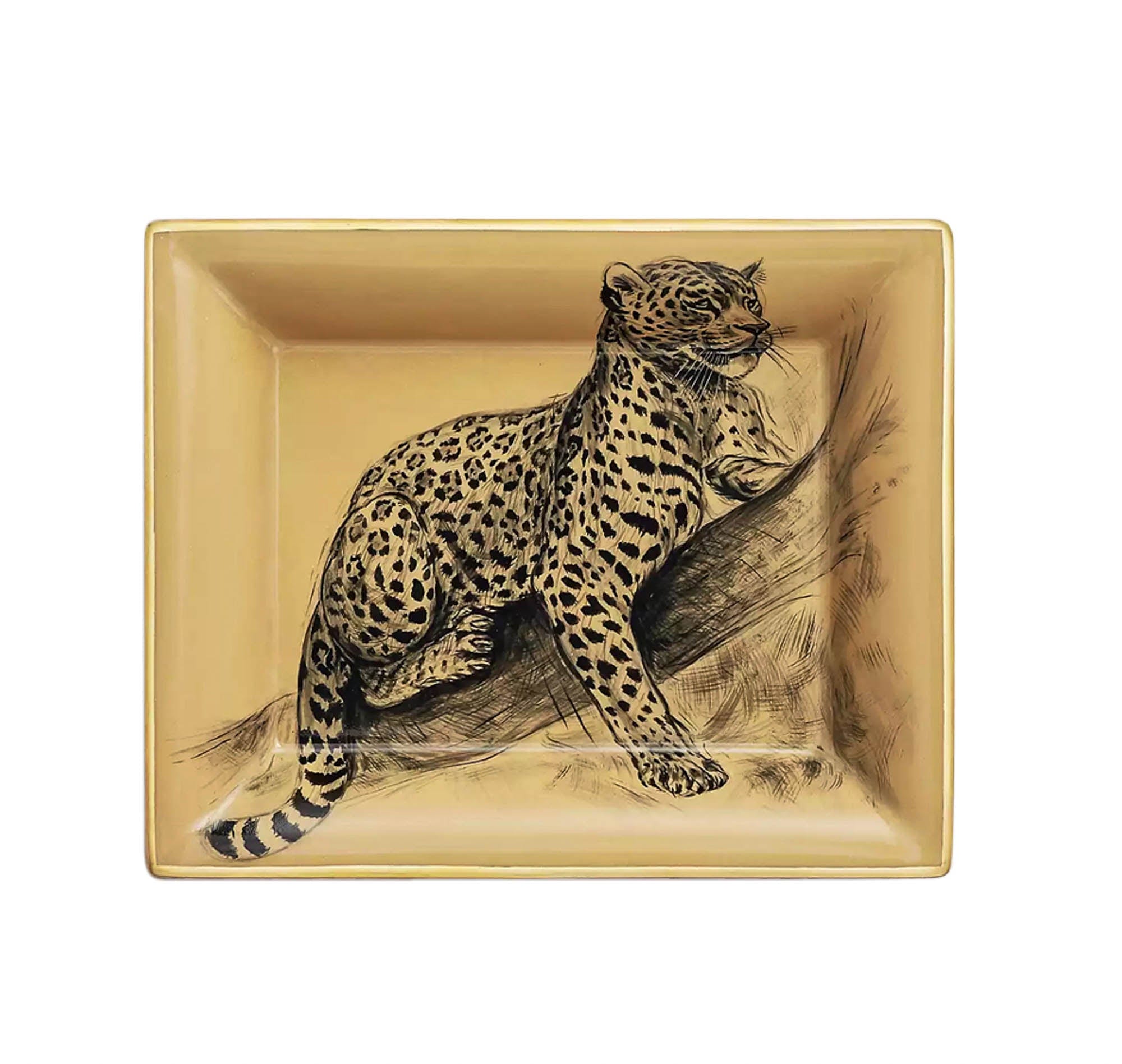 Hermès Le Félín Tray Naturel Porcelain by Robert Dallet | Mightychic