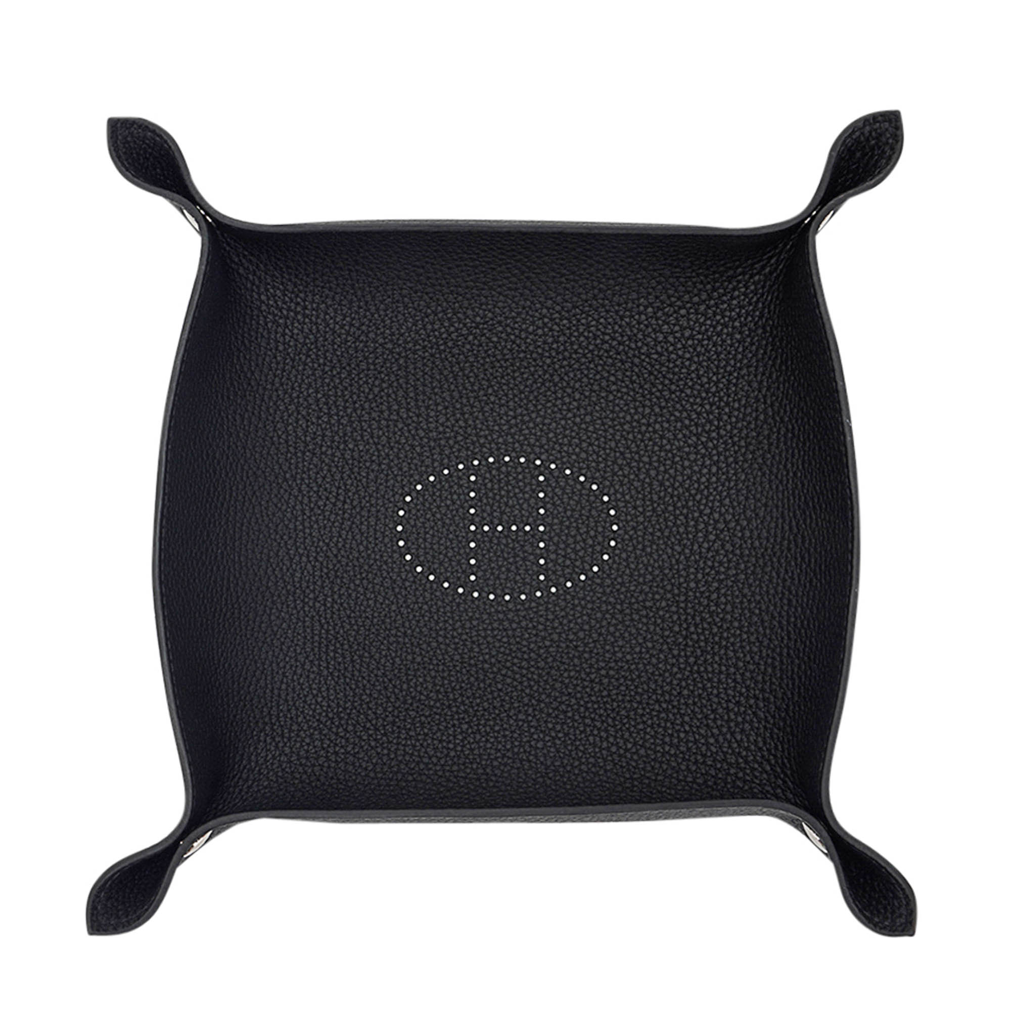 【HERMES】レザー インテリアトレイ 黒 Hermes Change Tray Black Clemence Leather | Mightychic