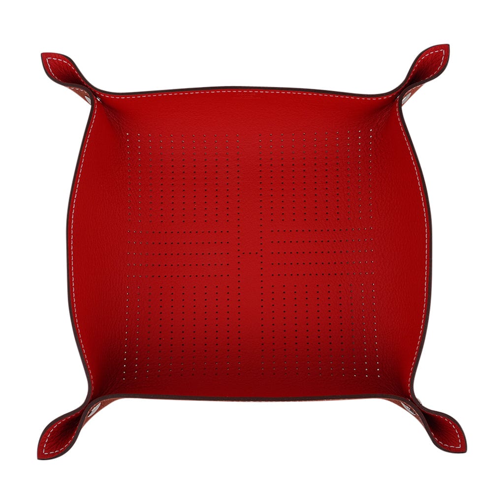 Hermes Mises et Relances Change Tray Rouge & Fauve Leather