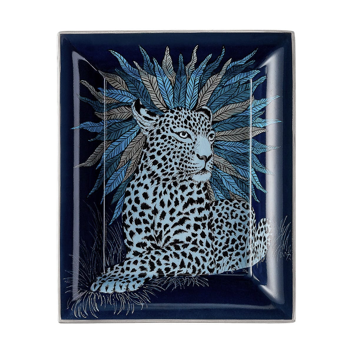 Hermes Panthere Aura Change Tray Blue Nuit Hand Painted Porcelain