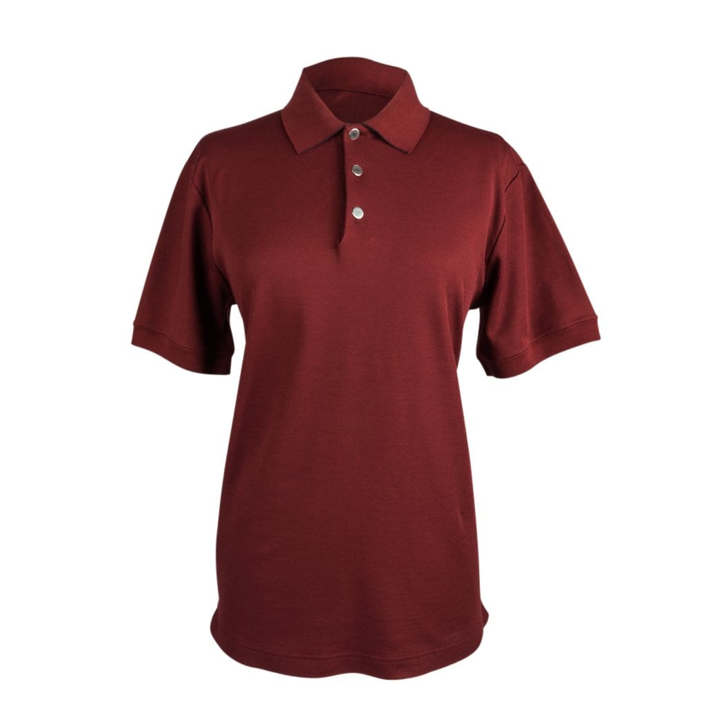Hermes Men's Polo Style Rouge H w/ Navy Edging Short Sleeve XL