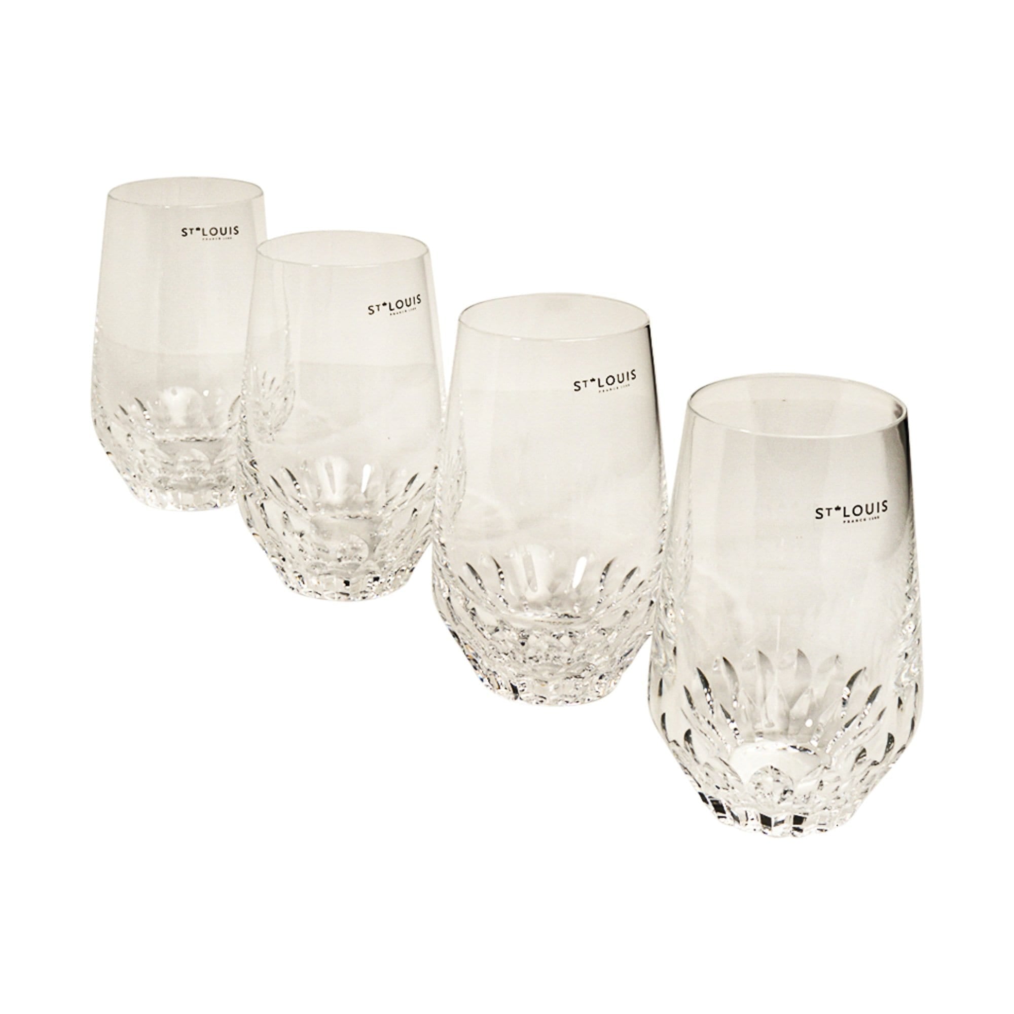 Hermes Saint Louis Folia Crystal Highball Glasses Set of 4