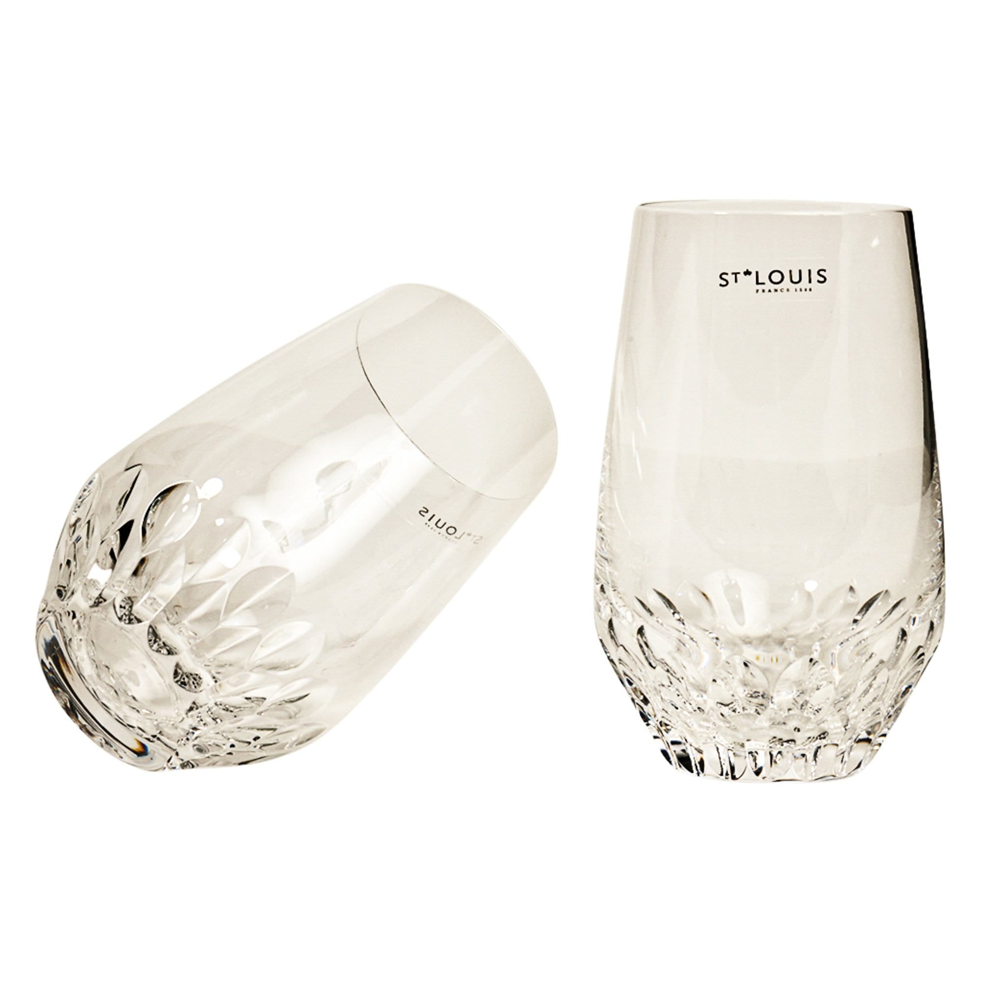 Hermes Saint Louis Folia Crystal Highball Glasses Set of 4