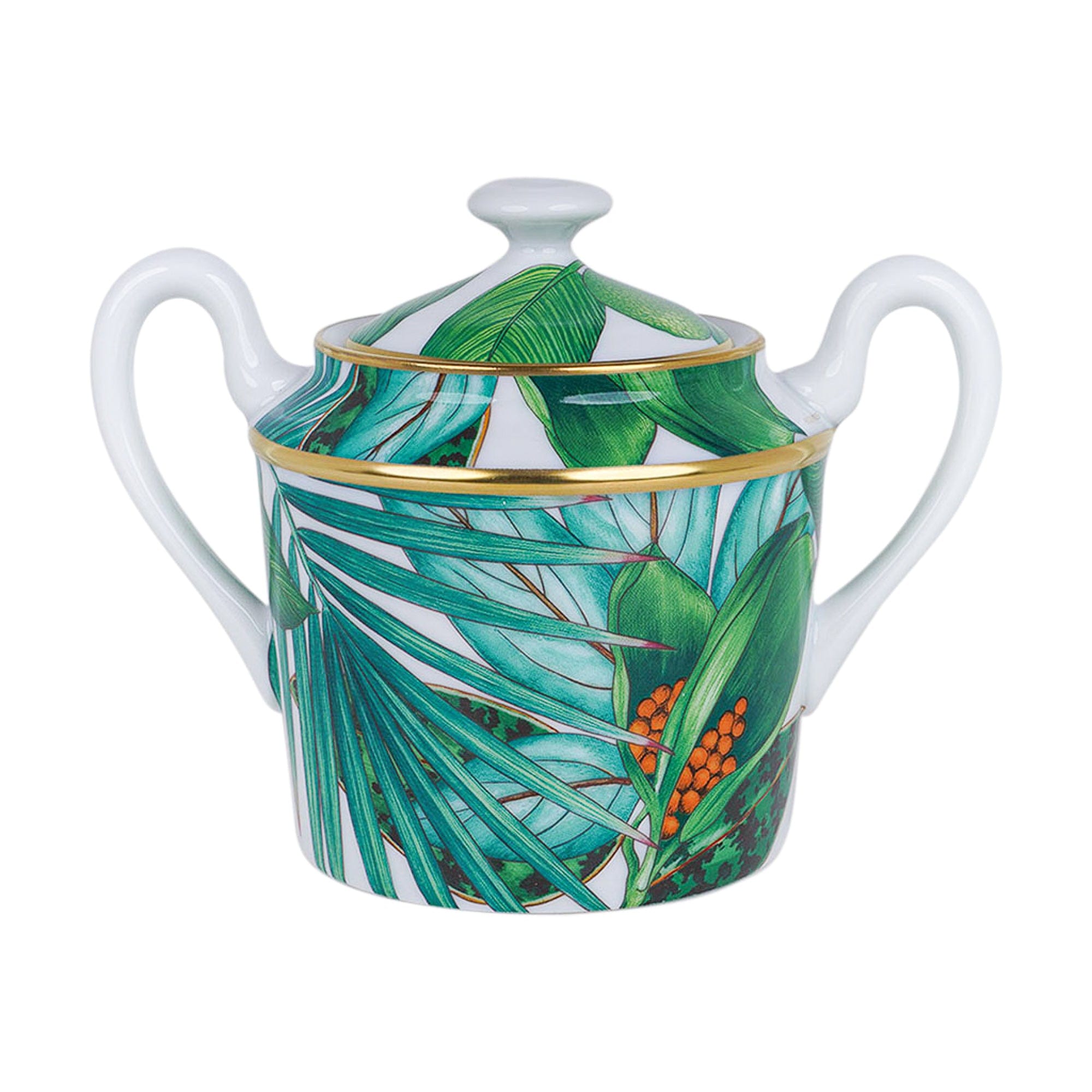 Hermes Passifolia Sugar Bowl Limoges Porcelain New w/Box