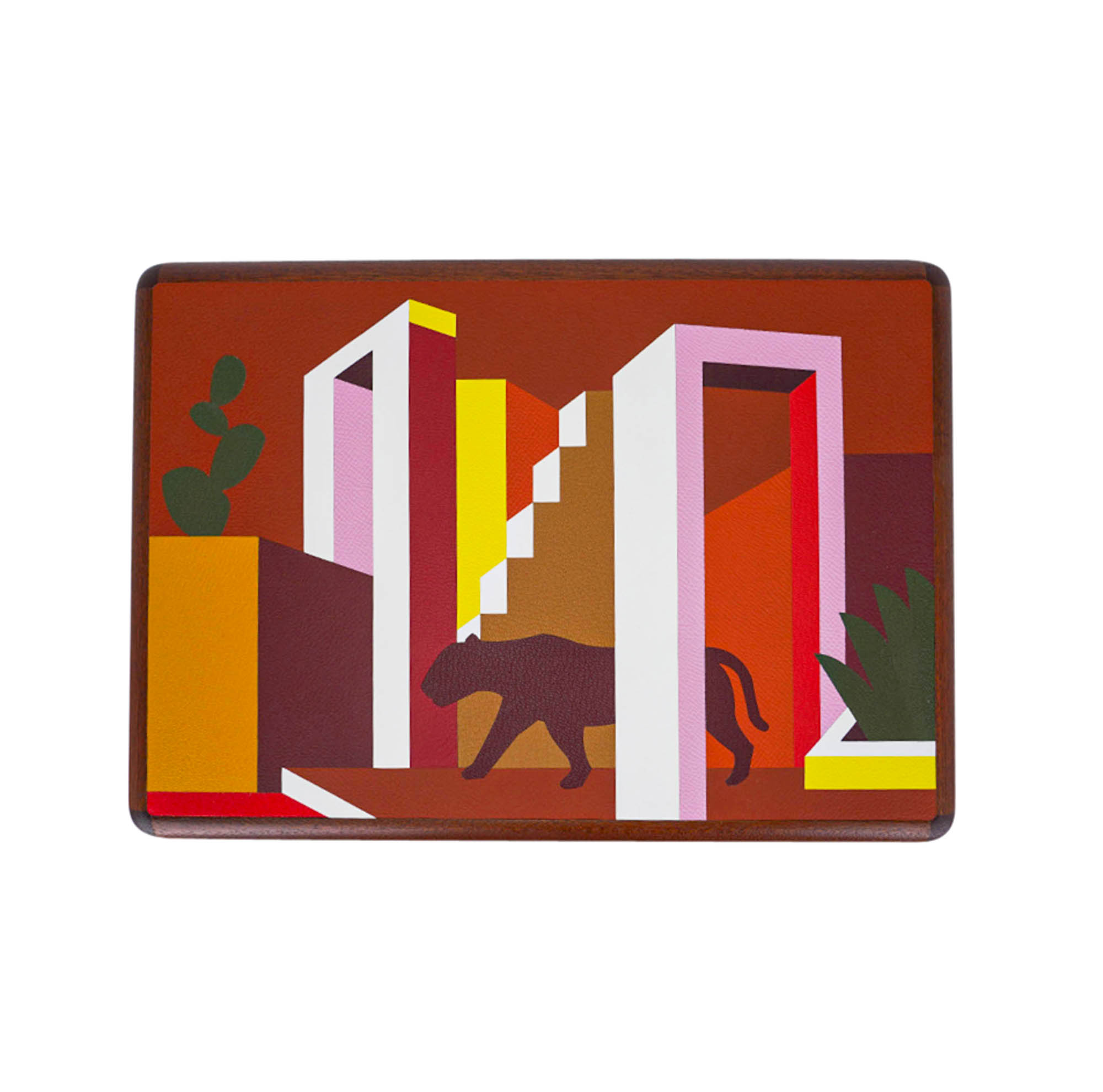 Hermes Watch and Jewelry Box Casaque Felin Dans Un Jardin Mexicain