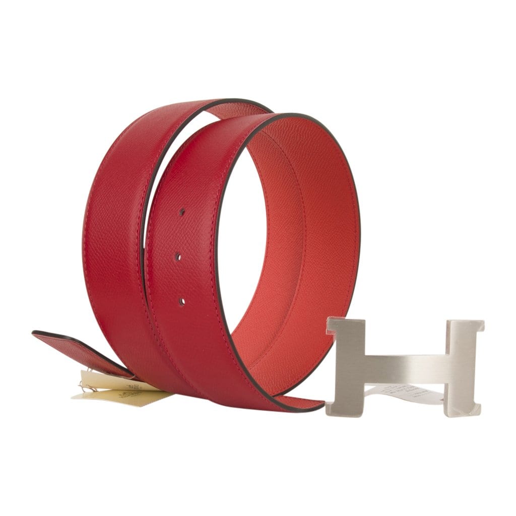 Hermes Constance Belt 42 MM Rouge Casaque and Rose Jaipur with