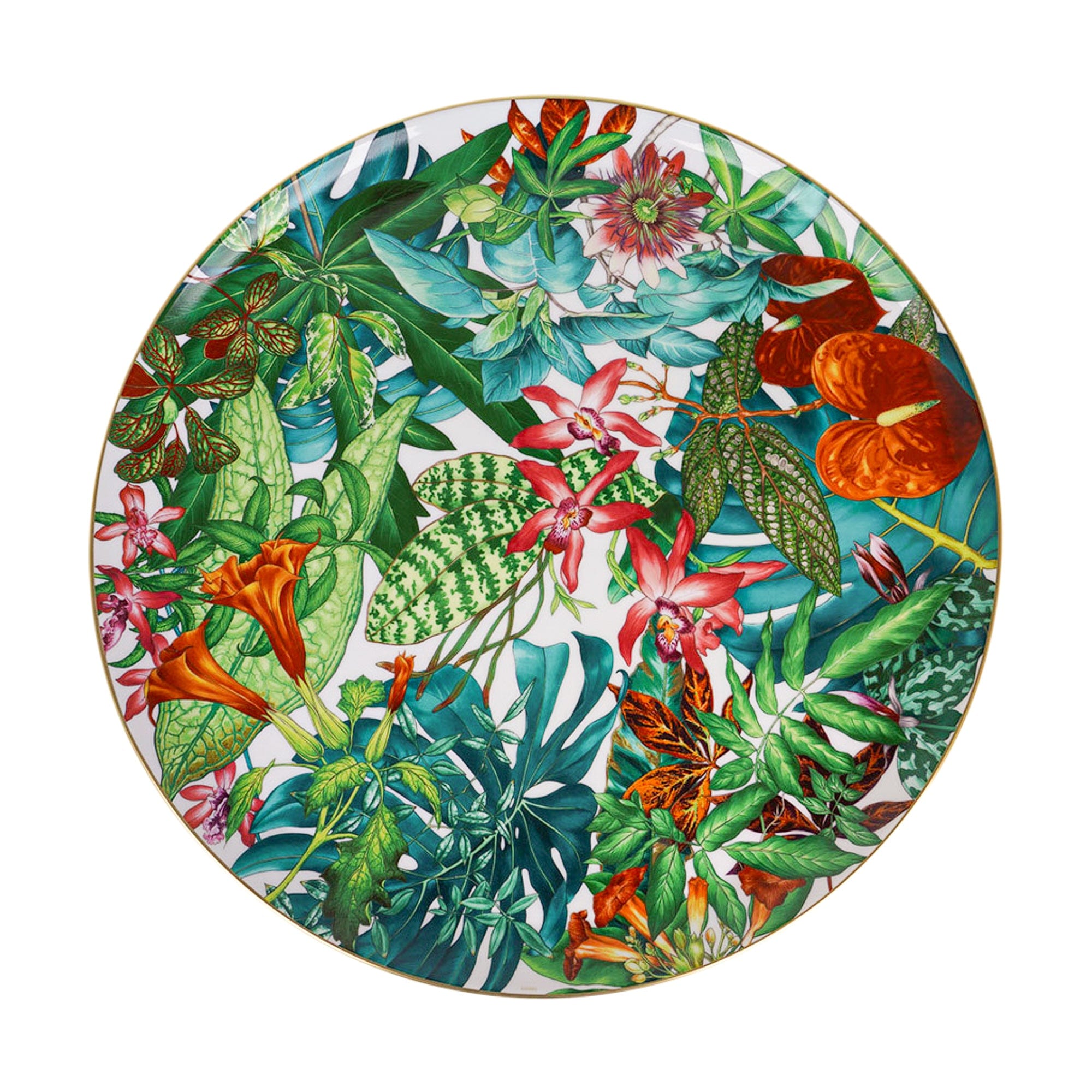 Hermes Passifolia Large Round Platter New w/Box