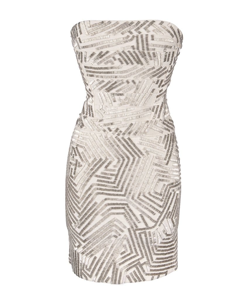 Herve Leger Beaded Bandage Strapless Dress Small | Mightychic