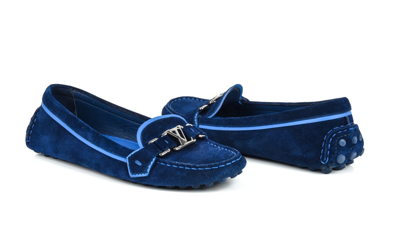 Louis Vuitton Shoe Navy Suede Loafer / Driving Shoe 38.5  display picture 3