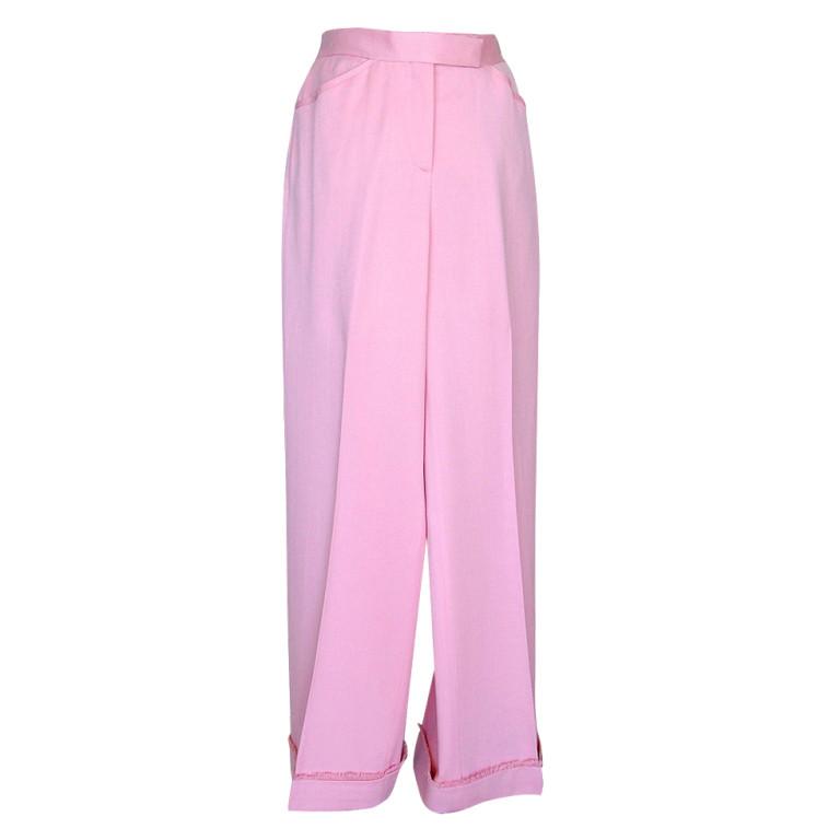 Chanel Pant French Pink Fringed Cuff 38 / 4