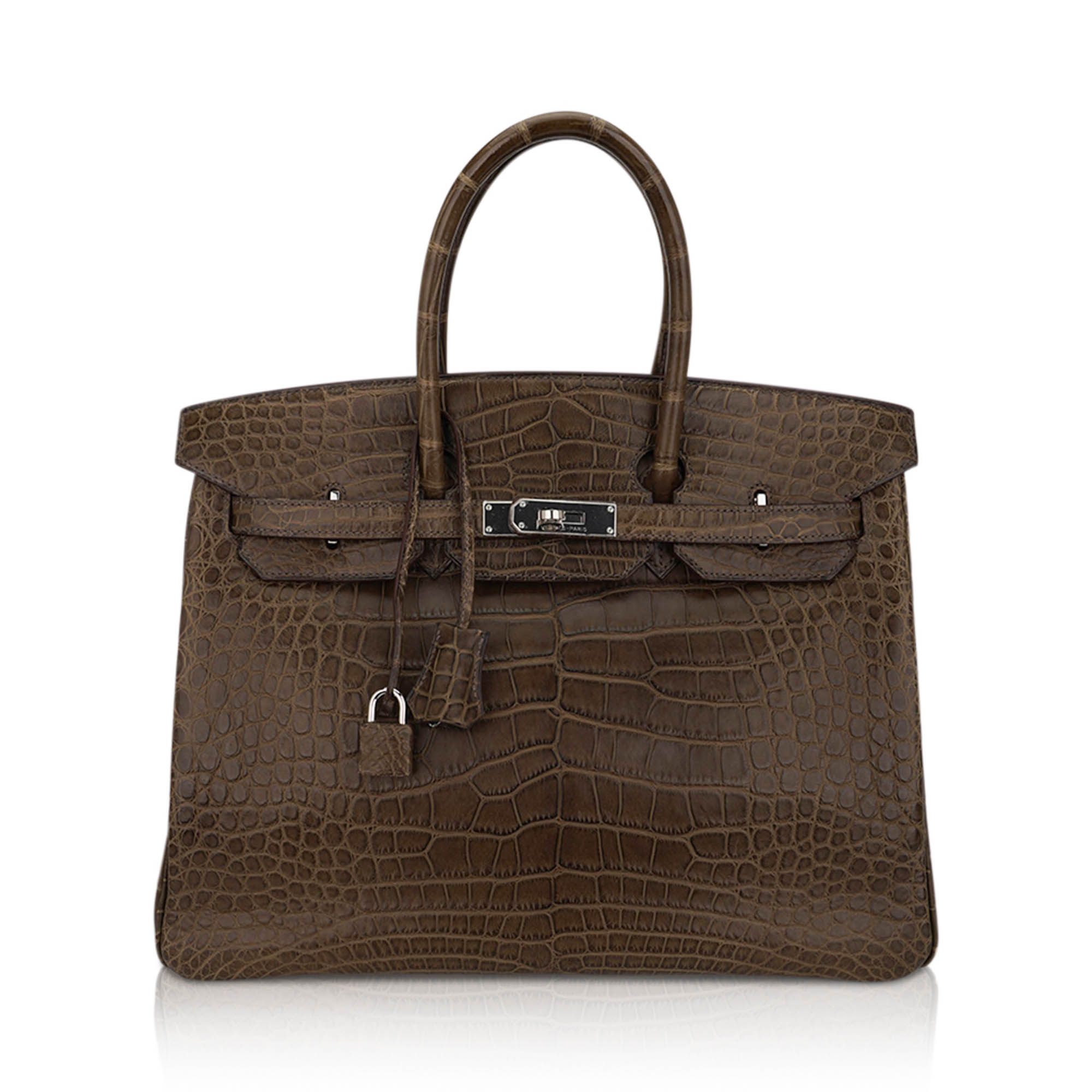 エルメス HERMES エルミー Hermès Kelly 35 Porosus Crocodile Gris Elephant | SACLÀB