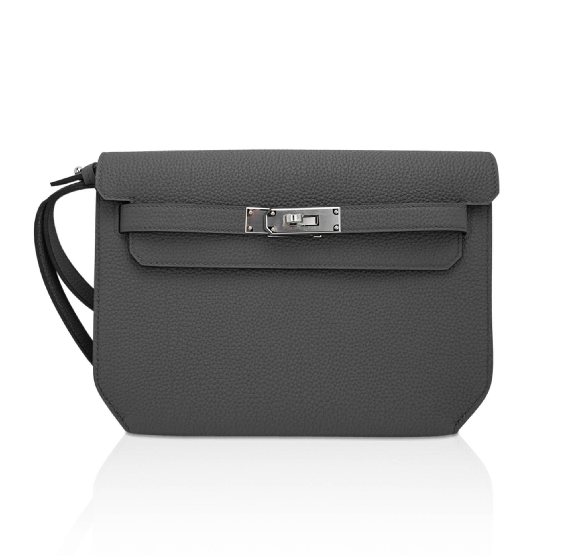 Hermès Kelly Dépêches Pouch 25 Etain Bag Togo | Mightychic