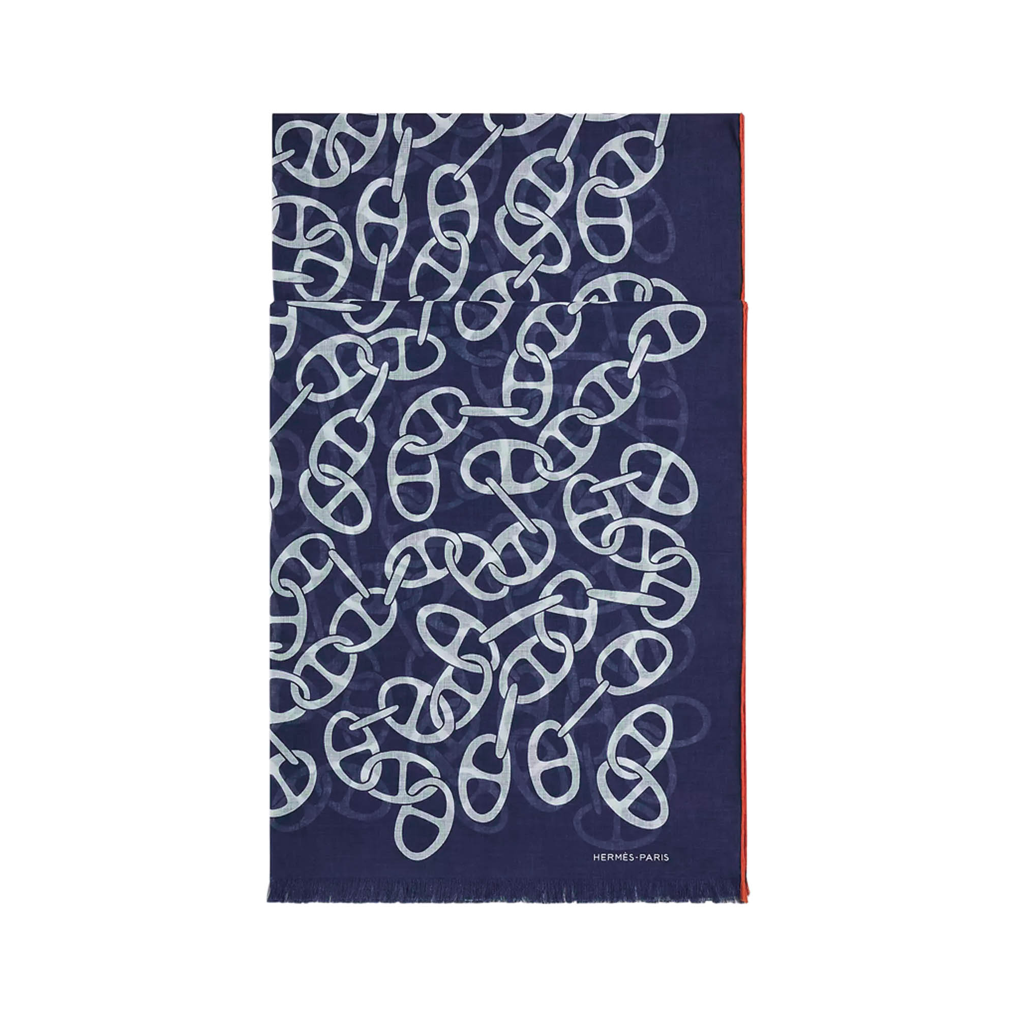 エルメス HERMES MUFFLER Hermès Naoussa Megalo Muffler – Marine Cotton by Henri d'Origny