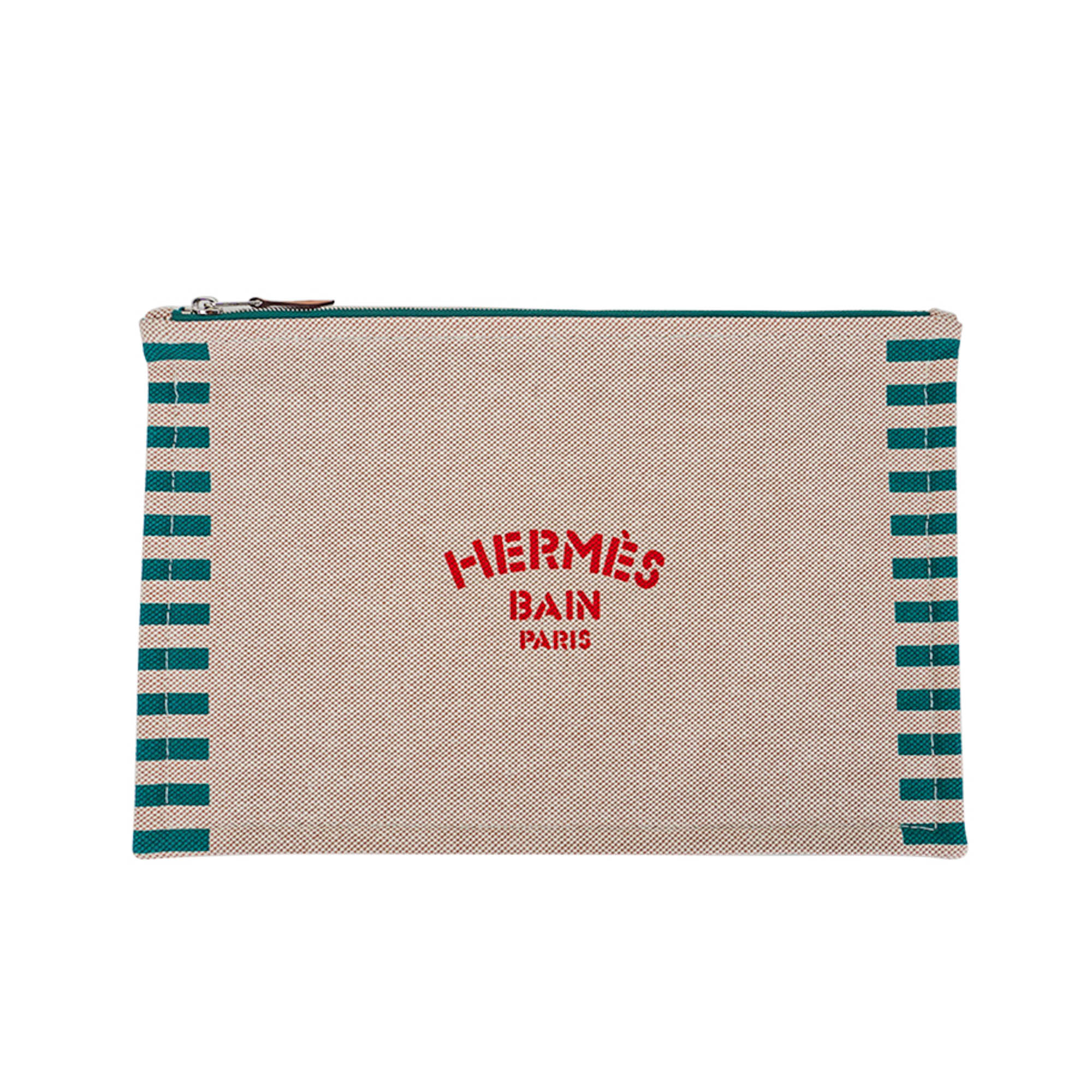 Hermès Bain Optimist Case – Vert Canvas by Nigel Peake