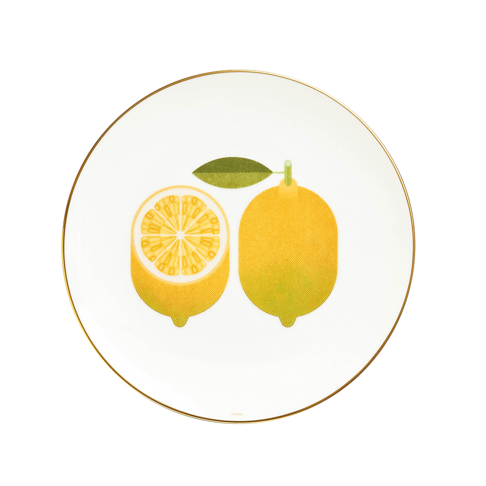 Hermès Kaorumi Lemon Plate – Luxury Hand-Painted Porcelain
